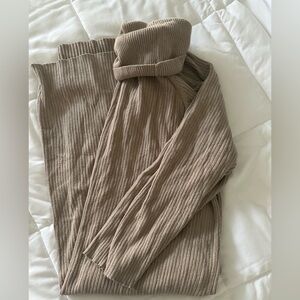 Free People Ribbed Beige Knit Dress